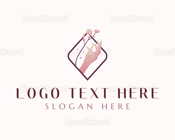 Floral Hand Cosmetics Beauty Logo
