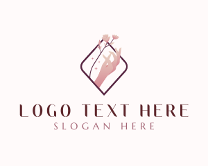 Skin Care - Floral Hand Cosmetics Beauty logo design