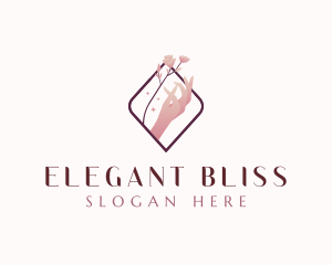 Floral Hand Cosmetics Beauty Logo