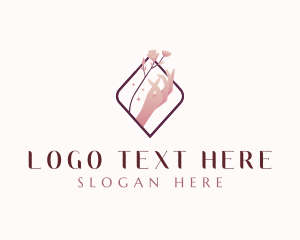 Elegant - Floral Hand Cosmetics Beauty logo design