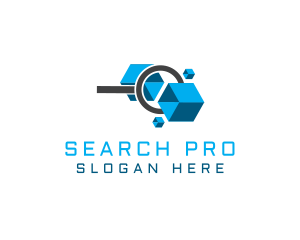 Search - Tech Magnifying Glass logo design