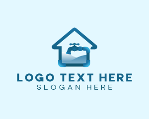 House Plumbing Faucet logo design