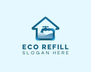 Refill - House Plumbing Faucet logo design