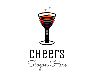 Spring Cocktail Drink logo design