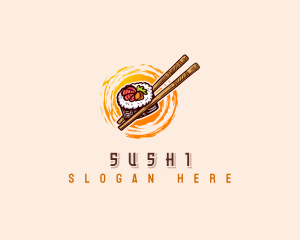 Sushi Chopsticks Restaurant logo design