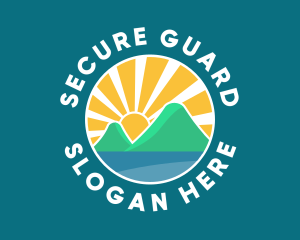 Mountain - Summer Sunrise Badge logo design