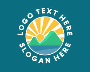 Lagoon - Summer Sunrise Badge logo design