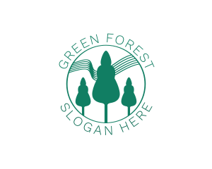 Green Forest Tree  logo design