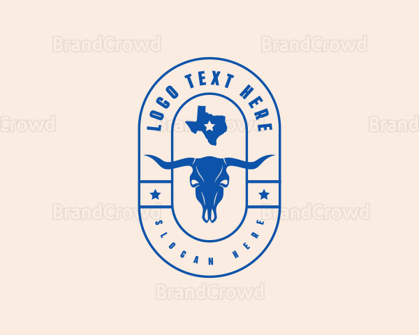 Texas Cow Skull Logo
