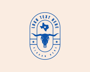 Ranch - Texas Cow Skull logo design