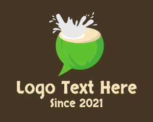Coco Water - Coconut Splash Chat logo design