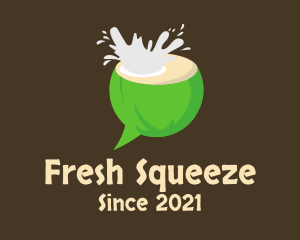 Juicer - Coconut Splash Chat logo design