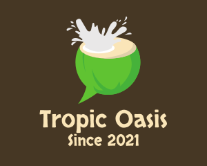 Tropic - Coconut Splash Chat logo design