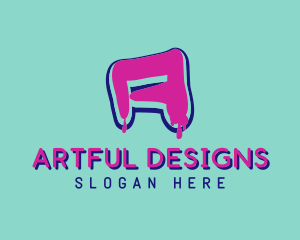 Paint Graffiti Letter A logo design