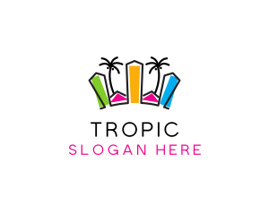 Tropical City Land  logo design