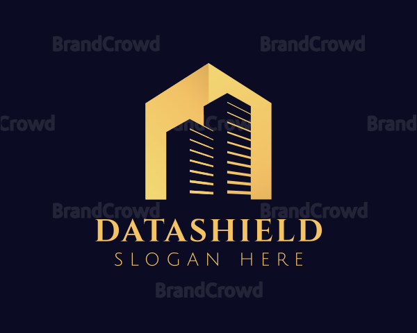 Gold Building Real Estate Logo