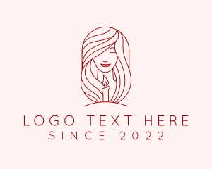 Hair Stylist - Woman Scented Candle logo design