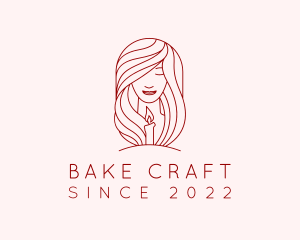 Woman Scented Candle  logo design