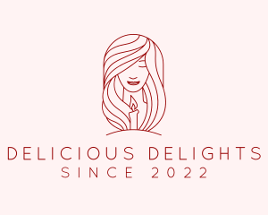 Woman Scented Candle  logo design