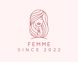 Woman Scented Candle  logo design