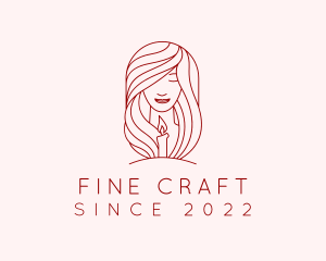 Woman Scented Candle  logo design