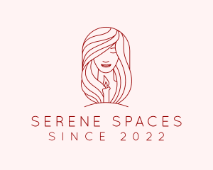 Woman Scented Candle  logo design