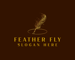 Luxury Feather Quill Pen  logo design