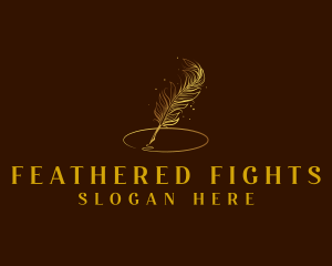 Luxury Feather Quill Pen  logo design