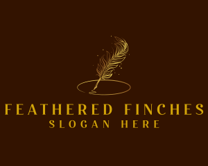 Luxury Feather Quill Pen  logo design