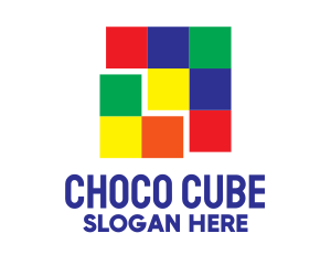 Colorful Rubik's Cube logo design