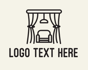 Furniture Shop - Curtain Monoline Furniture logo design