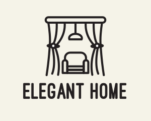 Furniture - Curtain Monoline Furniture logo design