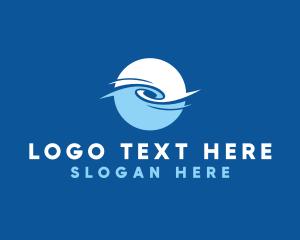 Telecom - Water Wave Whirlpool logo design