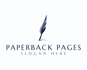 Bookstore - Feather Quill Pen logo design