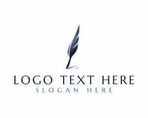 Notary - Feather Quill Pen logo design