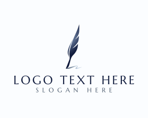 Bookstore - Feather Quill Pen logo design