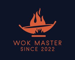 Wok - Cooking Pan Grill logo design