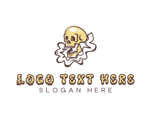 Smoking - Vaping Skull Skeleton logo design