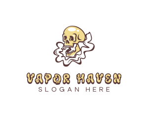 Vape - Vaping Skull Skeleton logo design