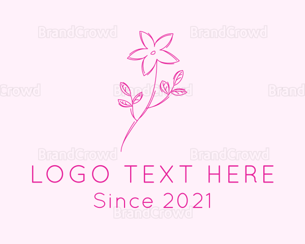 Pink Flower Sketch Logo