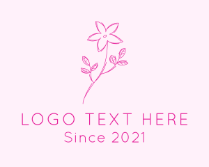 Flower Shop - Pink Flower Sketch logo design