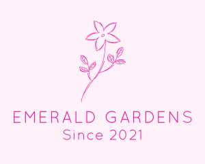 Pink Flower Sketch logo design