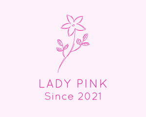 Pink Flower Sketch logo design