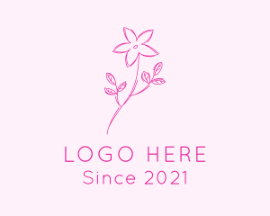 Scent - Pink Flower Sketch logo design