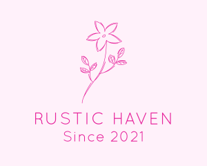 Pink Flower Sketch logo design