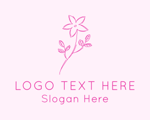 Pink Flower Sketch Logo