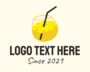 Fresh Drink - Pineapple Juice Drink logo design