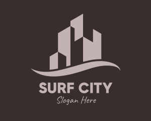 Wave City Buildings  logo design