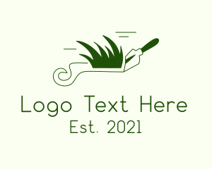 Lawn Maintenance - Green Gardening Trowel logo design