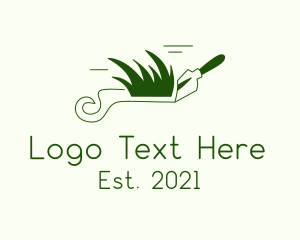 Lawn Care - Green Gardening Trowel logo design